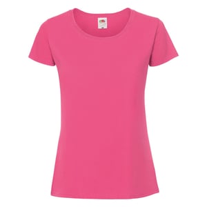 Fruit Of The Loom Vrouwen / Dames Fit Ringgesponnen Premium Tshirt (Fuchsia)