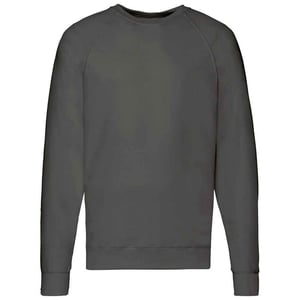 Fruit of the Loom Unisex Lichtgewicht Raglan Sweatshirt voor volwassenen (Licht Grafiet)