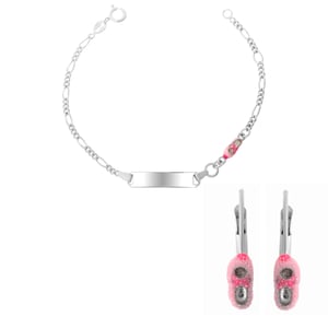 Orphelia 'Megane' Kinder 925 Sterling Zilveren Set: Armband + Oorbellen - Zilver SET-7136