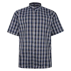 Mens Fitz Gerald Big Size Casual Short Sleeve Cotton Checked King