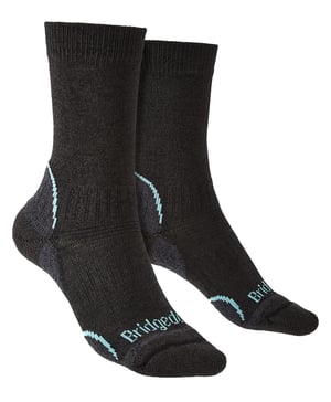 Bridgedale - Womens Hiking Lightweight Boot Socks - Graphite / Mint
