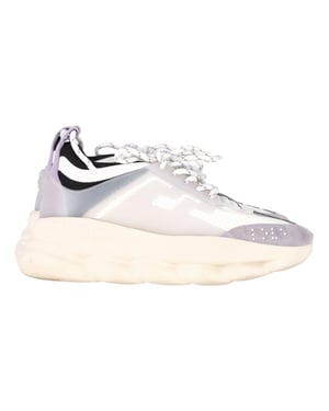 Versace Chain Reaction Sneakers in White Leather