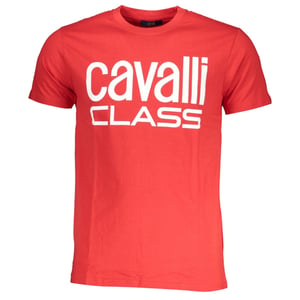 Cavalli Class Bold White Logo Red T-Shirt