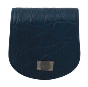 Dolce & Gabbana Blue Leather Holder Pocket Condoom Heren Case