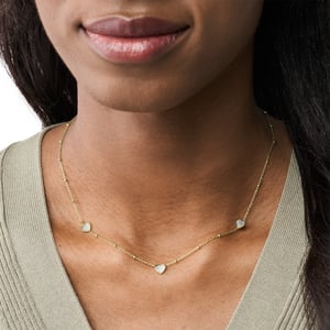 Fossil Sieraden 'Sutton' Dames RVS Ketting - Goud JF03942710