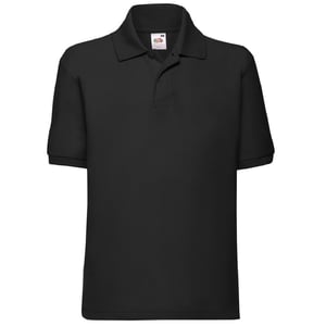Fruit of the Loom Kinder/Kids Piqué Poloshirt met Korte Mouwen (Zwart)