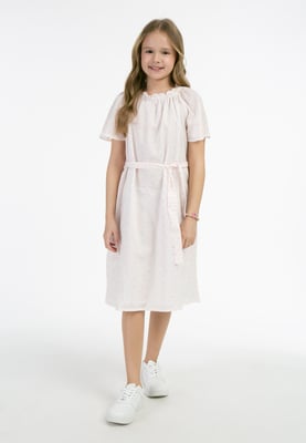 Mymo Jurk Meisje Wit roze oranje stippen