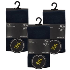 Sock Snob - 3 Paar Meisjes Bamboe Panty's Multipack | Effen Panty's voor School - Marine