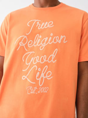 Relaxed Rope Embroidered Tee in Orange
