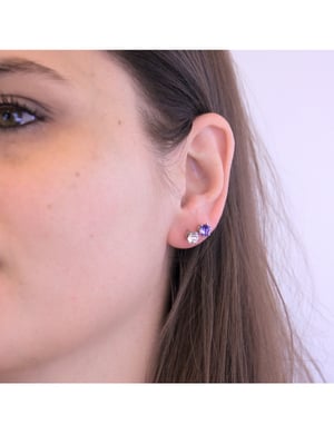 Födelsesten Februari Örhängen - Silver och Lila