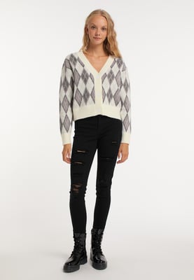 Mymo Vest Blonda Dames Wol Wit Veelkleurig