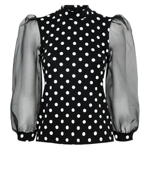 Spot Blouse Puff Sleeve