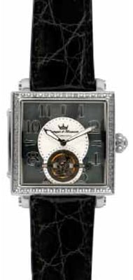 Yonger: Black Band with Diamonds on the Bezel Watch