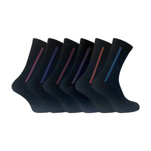 6 pairs mens formal patterned coloured dress cotton socks