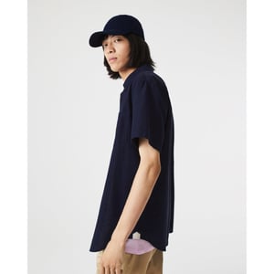 Men's Lacoste Regular Fit Cotton Shirt in Navy