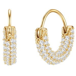 Hoop earring sterling silver yellow gold zirconia white Glanzstücke München