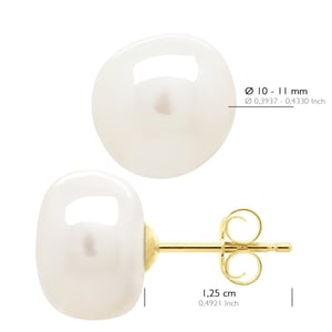 Örhängen Gul Guld - Äkta odlade sötvattenspärlor Barock 10-11 mm