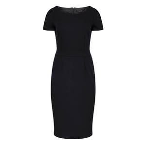 Fitted Black Cap Sleeve Dress Punto