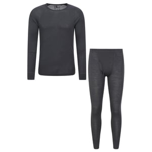 Mountain Warehouse Heren Merino Wol Thermische Basislagen Set (Donkergrijs)