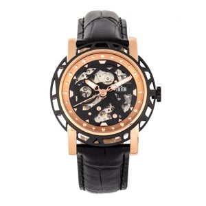 Reign Stavros Automatic Skeleton Leather-Band Watch