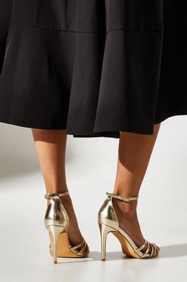 Wide Fit Tilda Lattice Front High Heeled Sandals