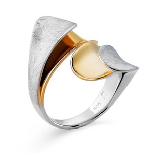 Orphelia Women's 925 Sterling Silver Ring - Silver/Gold ZR-7508