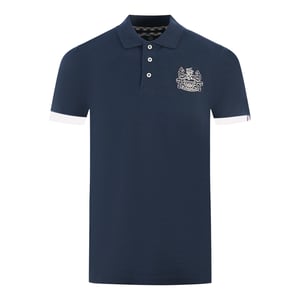 Aquascutum pikétröja med märkeskrage i marinblå