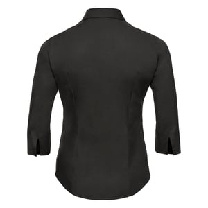 Russell Collectie Dames/Dames 3/4 Mouw Easy Care Gevoelig overhemd (Zwart)
