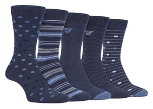 Farah - 5-pack Heren Dun Ademend Klassiek Polka Dot Patroon Zachte Katoenen Kousen - FCS273DENTEL (Polka Dot)