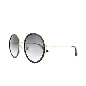 Gucci Zonnebril GG0061S 001 Zwart Goudgrijs Verloop