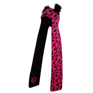Dare 2B Barn Snowplay Leopard Print 3 i 1 Hatt Halsduk (Pure Pink/Black)