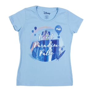Disney's "Up" Blue Visit Paradise Falls Ladies T-Shirt