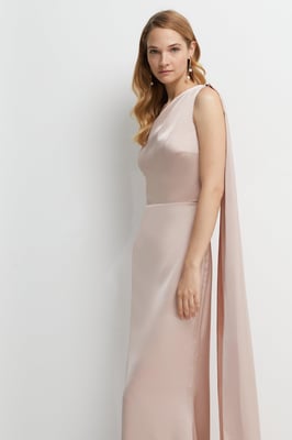 Drape Shoulder Detail Bridesmaids Dress