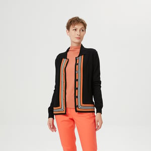 Vest met contrasterende randen