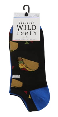 Wild Feet - 3 Pack Mens Novelty Patterned Cotton Trainer Socks