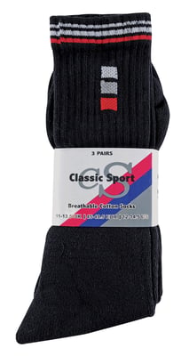 SOCK SNOB - 6 PACK MENS COTTON STRIPED PATTERN TRAINER SPORTS SOCKS