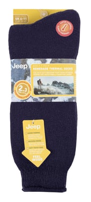 Mens Thermal Boot Socks for Winter | Jeep | Warm Heavy Duty Socks | Ideal for Hiking - Navy