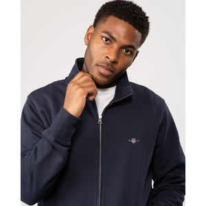GANT Mens Regular Fit Shield Logo Full Zip Sweatshirt