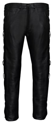 Heren geregen leren bikerjeans-Utah