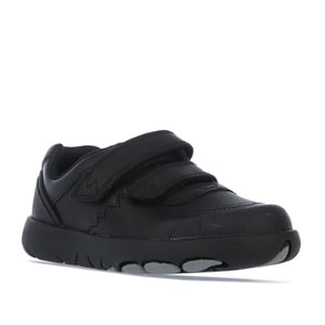 Boy's Clarks Infant Rex Pace Leather Shoes in Black