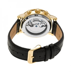 Heritor automatisch Winston semi-skelet lederen band horloge