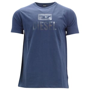 Diesel monotoon logo marineblauw T-shirt
