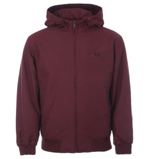 Fred Perry Brentham gewatteerd jack met capuchon voor heren, bordeauxrood