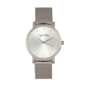 Sophie & Freda Savannah Mesh Bracelet Watch w/Swarovski Crystals