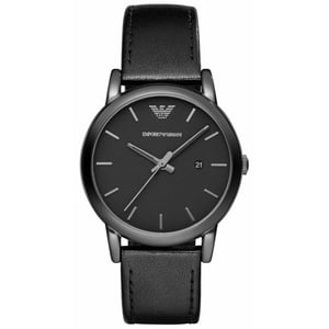 Emporio Armani AR1732 Luigi Classic Zwart Lederen Riem Herenhorloge