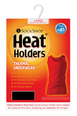 Heat Holders - Mens Cotton Thermal Underwear Sleeveless Vest