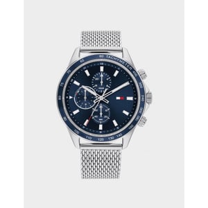 Accessoarer Tommy Hilfiger Miles Chronograph Mesh Armbandsur i marinblått och silver