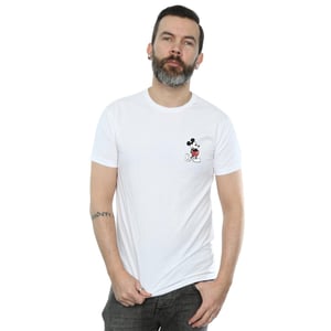 Disney Mens Mickey Mouse Kickin Retro Chest T-Shirt (White)