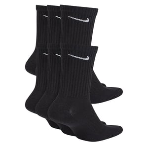 Nike SX7666 Unisex Everyday Cushion Crew Training Socks (6 Pairs) Black