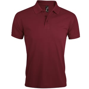 SOLs Mens Prime Pique Plain Short Sleeve Polo Shirt (Burgundy)